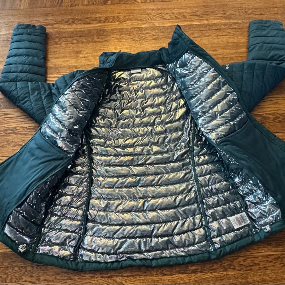 Columbia Womens Powder Lite Dark Seas Omni Heat Jacket Size XXL (LIKE NEW) - Picture 10 of 10